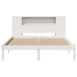 Berkfield Bookcase Bed Without Mattress White 150X200 Cm King Size Solid Wood Pine - thumbnail 4