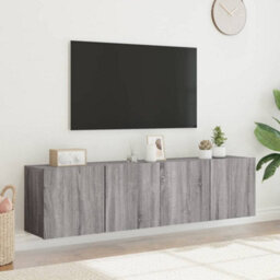 Berkfield Tv Cabinets Wall-Mounted 2 Pcs Grey Sonoma 80X30X41 Cm - thumbnail 4
