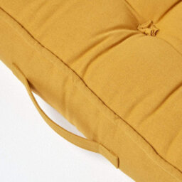 Homescapes Mustard Cotton Armchair Booster Cushion - thumbnail 6
