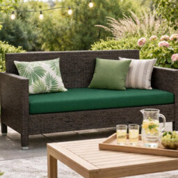 House Of Home Outdoor Bench Cushion Bottle Green 2 Seater 108Cm - thumbnail 5