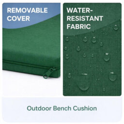 House Of Home Outdoor Bench Cushion Bottle Green 2 Seater 108Cm - thumbnail 4