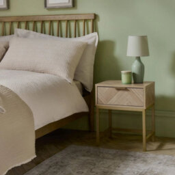 Bedside Table For Bedroom, 1 Drawer Herringbone Bedside Cabinet - thumbnail 5