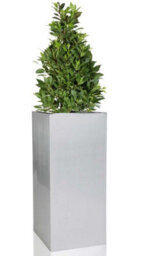 Primrose Zinc Galvanised Tall Rectangular Cube Planter Plant Pot In Silver 50Cm X 25Cm - thumbnail 2