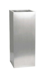 Primrose Zinc Galvanised Tall Rectangular Cube Planter Plant Pot In Silver 50Cm X 25Cm