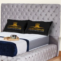 UKBEDFURNITURE Ambassador Silver Plush Valvet Upholstered Gas Lift Ottoman Storage Bed -  With 54 Inch Headboard - thumbnail 2
