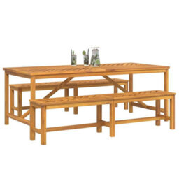 Berkfield Garden Dining Set 3 Pcs Brown 200 X 90 X 74 Cm - thumbnail 3