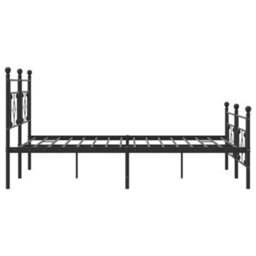 Berkfield Metal Bed Frame Without Mattress With Footboard Black 193X203Cm - thumbnail 6