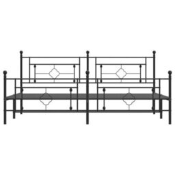 Berkfield Metal Bed Frame Without Mattress With Footboard Black 193X203Cm - thumbnail 5