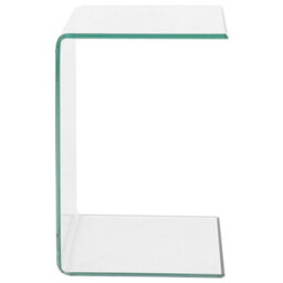 Beliani Cantilever Side End Table In Clear Tempered Glass 40 X 61 Cm - thumbnail 1