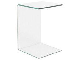Beliani Cantilever Side End Table In Clear Tempered Glass 40 X 61 Cm - thumbnail 3