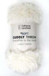 Catherine Lansfield Downstairs Living Cuddly Deep Pile 150X200Cm Blanket Throw Cream - thumbnail 2