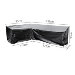 Cozy Bay Acorn Ezbreathe Left L Shape Patio Set Cover In Black - thumbnail 2