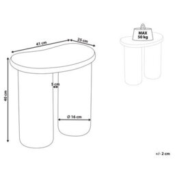 Wyld And Coco Living Kidney-Shaped Side Table White Painted Mdf Top Double Base - Compact Contemporary Side Table - thumbnail 3