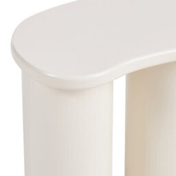 Wyld And Coco Living Kidney-Shaped Side Table White Painted Mdf Top Double Base - Compact Contemporary Side Table - thumbnail 6