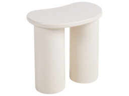 Wyld And Coco Living Kidney-Shaped Side Table White Painted Mdf Top Double Base - Compact Contemporary Side Table - thumbnail 1