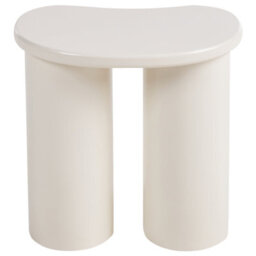 Wyld And Coco Living Kidney-Shaped Side Table White Painted Mdf Top Double Base - Compact Contemporary Side Table - thumbnail 5