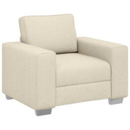 Vidaxl Sofa With Cushion With Pillow Beige 100 X 77 X 82 Cm Linen - thumbnail 2