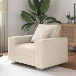 Vidaxl Sofa With Cushion With Pillow Beige 100 X 77 X 82 Cm Linen