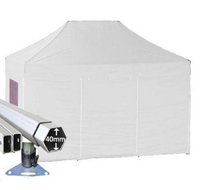 Crocodile Trading 3M X 2M Extreme 40 Commercial Instant Shelter Pop Up Gazebos Frame, Canopy & Sides - White - image 1
