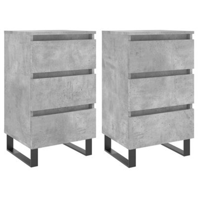 Berkfield Elegant Bedside Cabinets 2 Pcs Concrete Grey 40X35X69 Cm Engineered Wood - image 1
