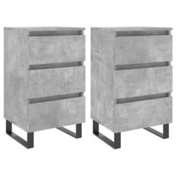 Berkfield Elegant Bedside Cabinets 2 Pcs Concrete Grey 40X35X69 Cm Engineered Wood - thumbnail 1