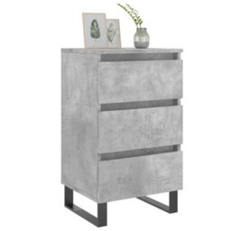 Berkfield Elegant Bedside Cabinets 2 Pcs Concrete Grey 40X35X69 Cm Engineered Wood - thumbnail 3