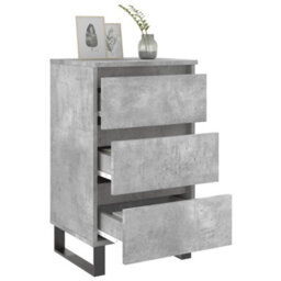 Berkfield Elegant Bedside Cabinets 2 Pcs Concrete Grey 40X35X69 Cm Engineered Wood - thumbnail 4