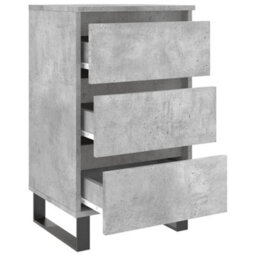 Berkfield Elegant Bedside Cabinets 2 Pcs Concrete Grey 40X35X69 Cm Engineered Wood - thumbnail 6