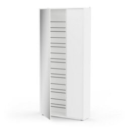 FurniComp LTD Furnicomp Zurich 2 Door Matt White Large Tall Mirrored Shoe Storage Cabinet - thumbnail 7