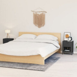 Berkfield Nightstands 2 Pcs Anthracite 40X30X54.5 Cm Steel And Glass - thumbnail 1
