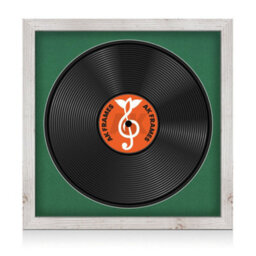 "16X16"" White Rustic Modern Vinyl Record Frame With Emerald Mount For 12 Inch Lp Disc - Ak Frames" - thumbnail 1