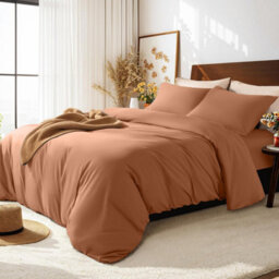 Aspire Homeware Peach Duvet Cover Set, Soft Microfiber & Reversible, Super King (L)220Cm X (W)260Cm - thumbnail 5