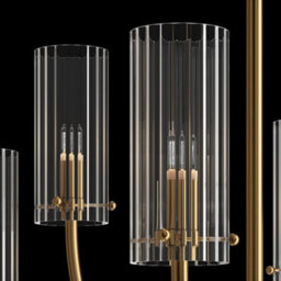 Luminosa Lighting Luminosa Arco Neoclassic Multi Arm Pendant Ceiling Light Brass, Glass Shade - thumbnail 6