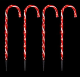 Premier Decorations Premier - 62Cm Christmas Candy Cane Path Light With 40 Red Leds, 4 Pieces - thumbnail 2