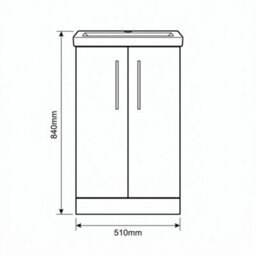 Balterley Bramshall Modern Bathroom 2 Soft Close Door & Mid-Edge Vanity Unit Basin, Dark Grey, 500mm - thumbnail 5