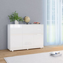 Walplus Sideboard High Gloss White 107X35X80.5 Cm