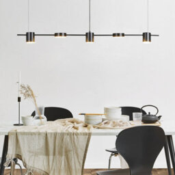 Wyld And Coco Lumina Five-Led Pendant Lamp Black Aluminium With Iron Accents, Track Lighting Ready, Adjustable Cord, 120Cm Drop - thumbnail 2