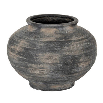 Hill Interiors Marra Squat Vase Black (27Cm X 36Cm X 36Cm) - image 1
