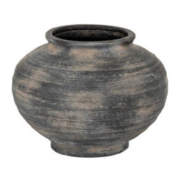 Hill Interiors Marra Squat Vase Black (27Cm X 36Cm X 36Cm)