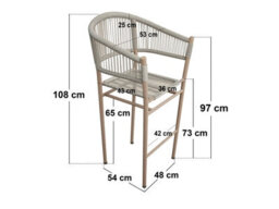 Solace+Co Hana Round Bar Table & Lita Chairs Garden Set White - thumbnail 6