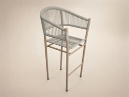 Solace+Co Hana Round Bar Table & Lita Chairs Garden Set White - thumbnail 3