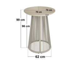 Solace+Co Hana Round Bar Table & Lita Chairs Garden Set White - thumbnail 7