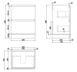 Aveli 600mm Bathroom Vanity Unit Basin Sink Freestanding Storage Cabinet Anthracite - thumbnail 5