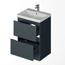 Aveli 600mm Bathroom Vanity Unit Basin Sink Freestanding Storage Cabinet Anthracite - thumbnail 4