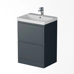 Aveli 600mm Bathroom Vanity Unit Basin Sink Freestanding Storage Cabinet Anthracite - thumbnail 3