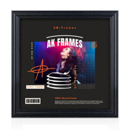 "12X12""  Black Classic Vinyl Record Frame For 12 Inch Lp Album Covers - Elegant Wall Display - Ak Frames"
