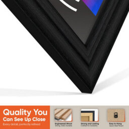 "12X12""  Black Classic Vinyl Record Frame For 12 Inch Lp Album Covers - Elegant Wall Display - Ak Frames" - thumbnail 3