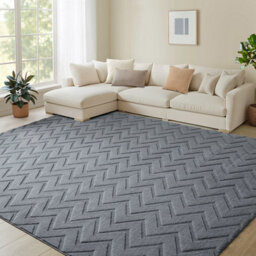 Bedlooms Grey High Low Pile Rug 200X290Cm, Soft Thick Piles,  Diamond Pattern, Modern Area Rugs And Living Room Rug - thumbnail 1
