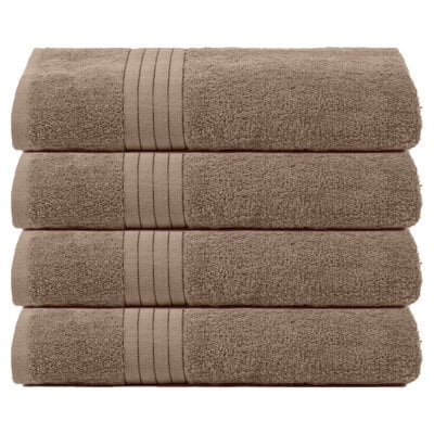 Ohs 4 Pack Of 100% Cotton Bath Sheet, 90 X 150Cm - Mocha - image 1