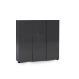 FurniComp LTD Furnicomp Vida 3 Door 120Cm Anthracite Gloss 30 Pair Large Shoe Cabinet - thumbnail 2